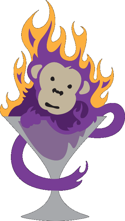 It's a Flaming Purple Monkey!